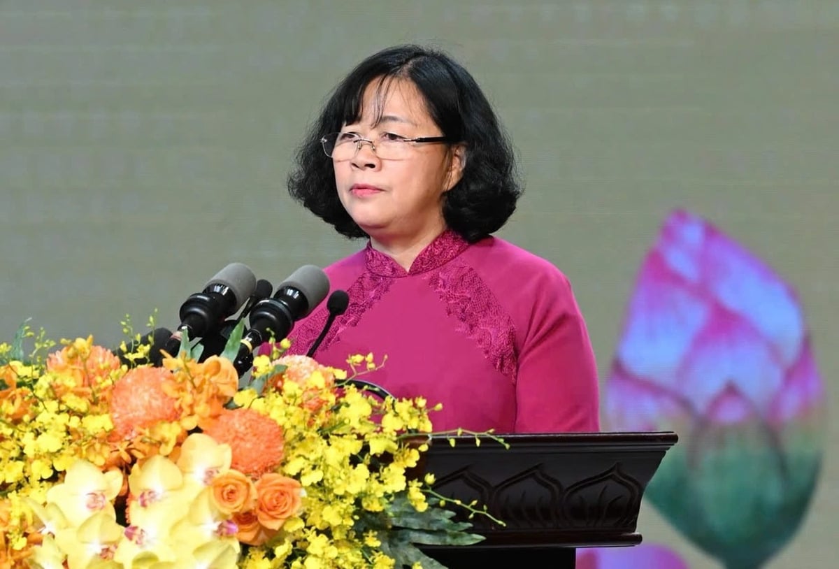 Bí thư Thành ủy Hà Nội Bùi Thị Minh Hoài (Ảnh: Mạnh Quân).