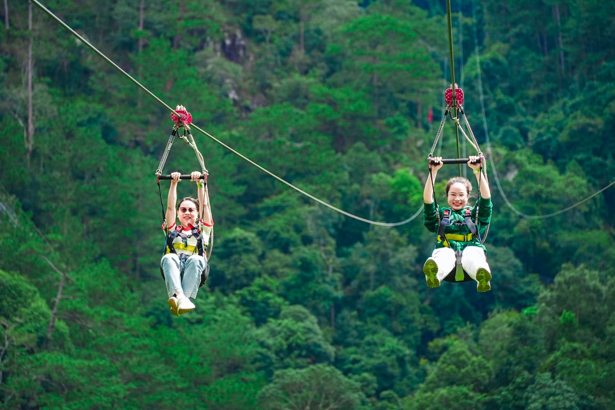 Zipline tại Datanla (Ảnh: Saigontourist)