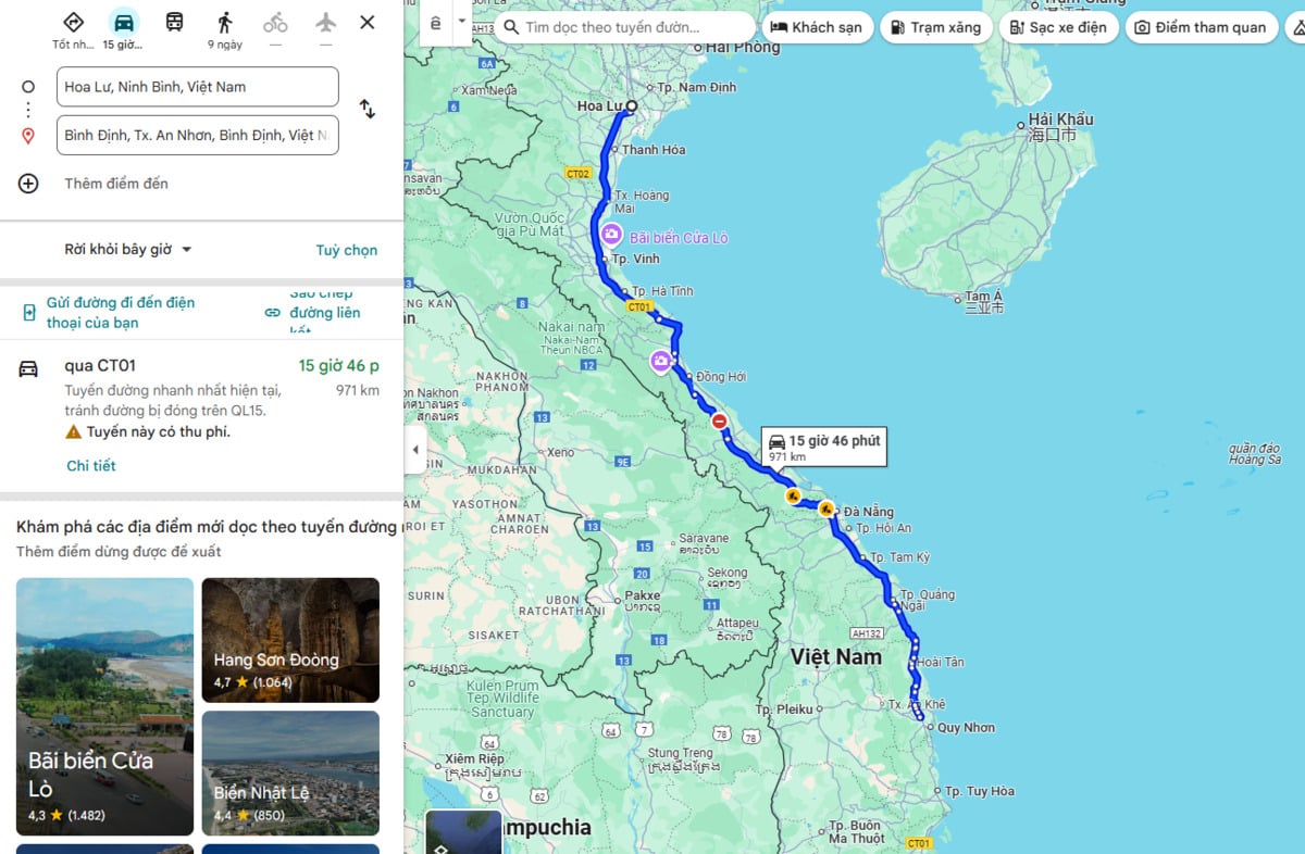 Ảnh chụp màn hình Google Maps