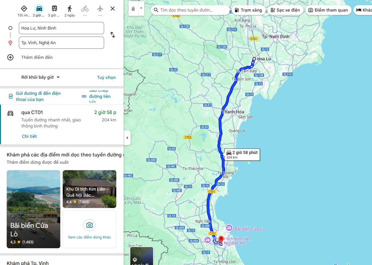 Ảnh chụp màn hình Google Maps