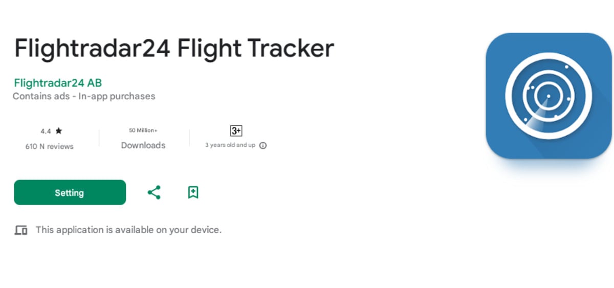 Ứng dụng Flightradar24 (Ảnh chụp màn hình CH Play)