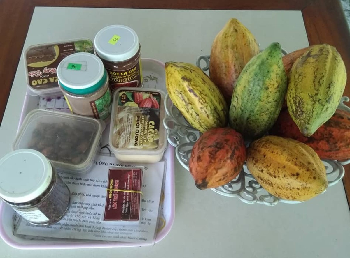 Các sản phẩm của vườn cacao Mười Cương (Nguồn: Internet)