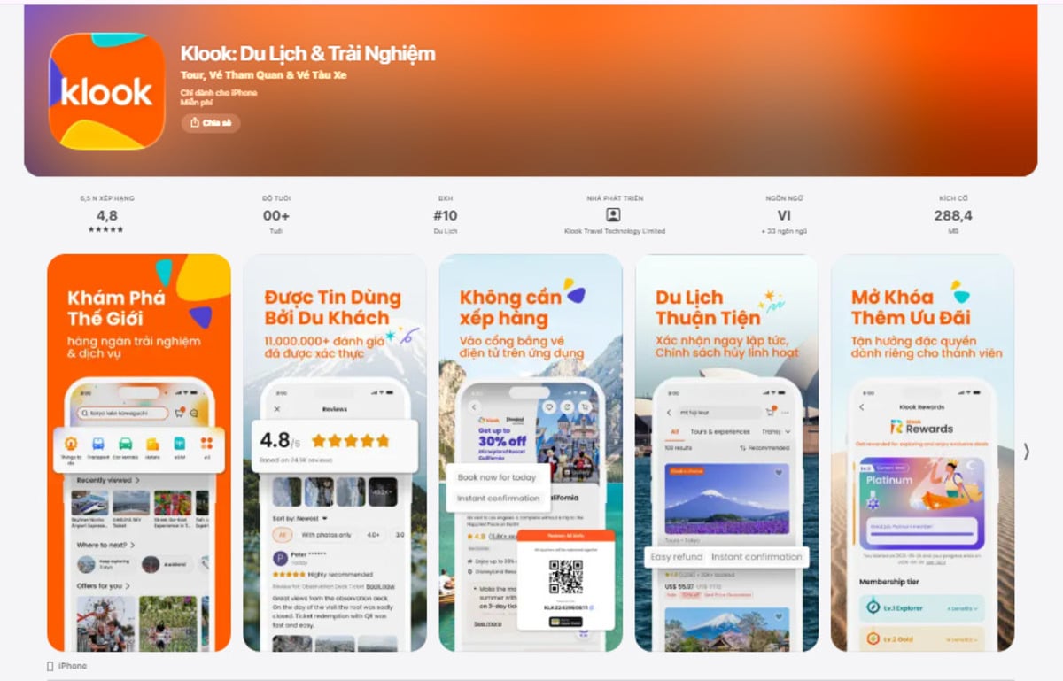 Ứng dụng Klook