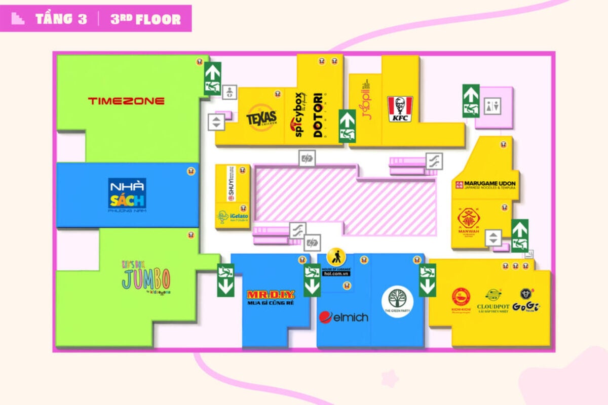 Sơ đồ tầng 3 (Ảnh: AEON MALL Đà Nẵng Thanh Khê)