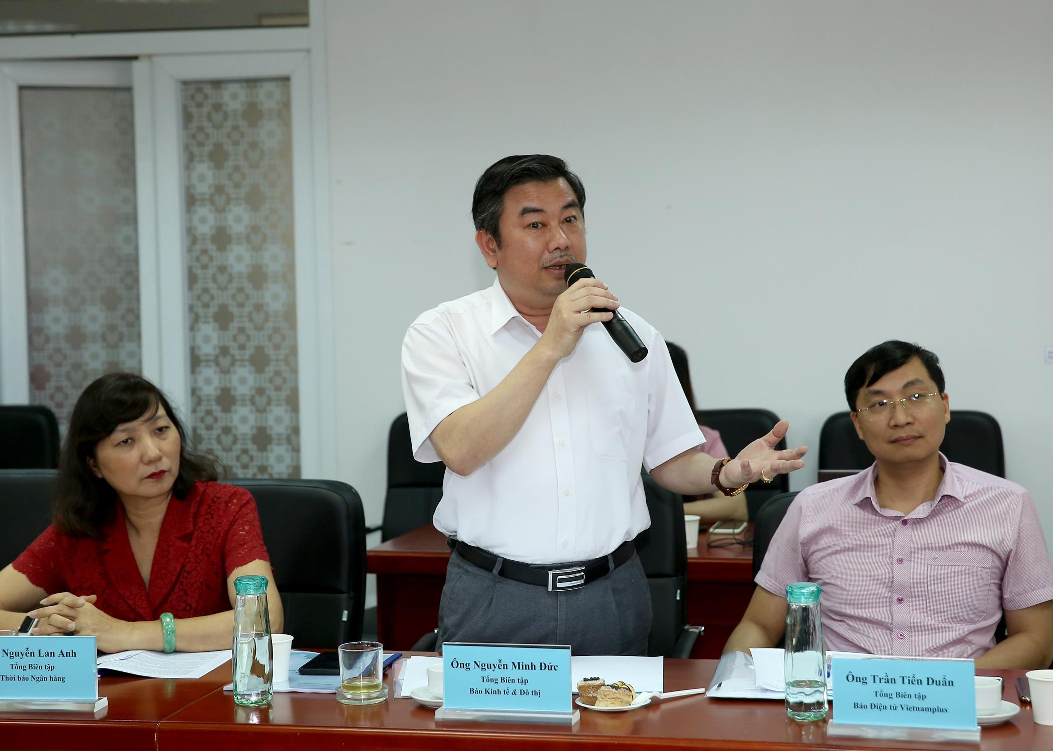 Tổng Biên tập báo Kinh tế & Đô thị Nguyễn Minh Đức đưa ra nhiều giải pháp thiết thực. Ảnh: Sơn Hải