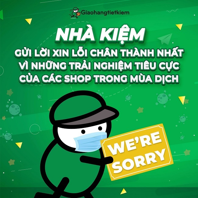 Giao hàng tiết kiệm gửi lời xin lỗi tới các shop đang sử dụng dịch vụ. (Ảnh: Giao hàng tiết kiệm).