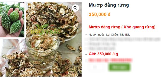 Trên sàn thương mại điện tử, khổ qua rừng rao bán với giá đắt