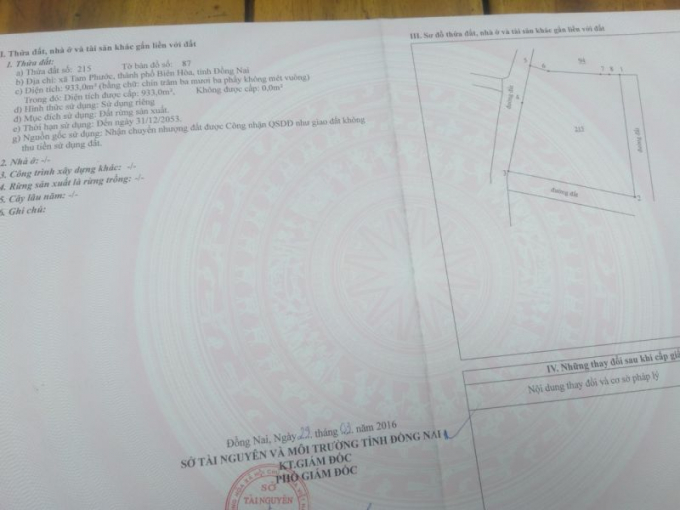 Sổ hồng 1 thửa đất của