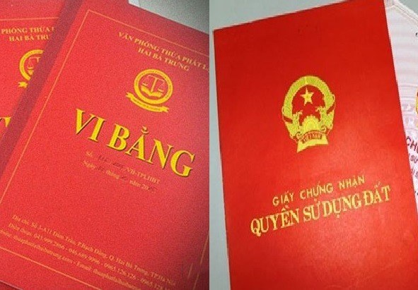 Mua bán nhà đất bằng vi bằng không được sang tên sổ đỏ. Đồ họa: Minh Huy