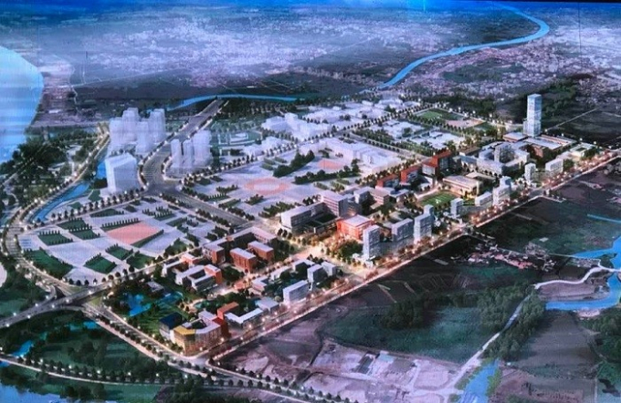 Phối cảnh mô hình thành phố giáo dục quốc tế Hải Phòng. Dự án có tổng mức đầu tư 13.000 tỷ đồng thuộc Khu đô thị Bắc sông Cấm. Nguồn: TL