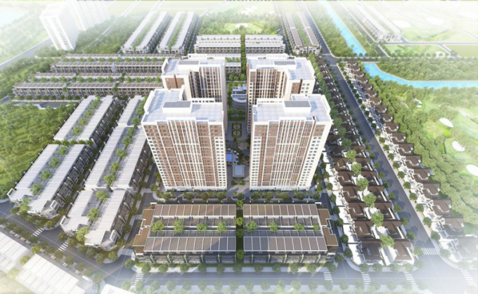 Phối cảnh dự án khu đô thị Xanh Bàu Tràm Lakeside.
