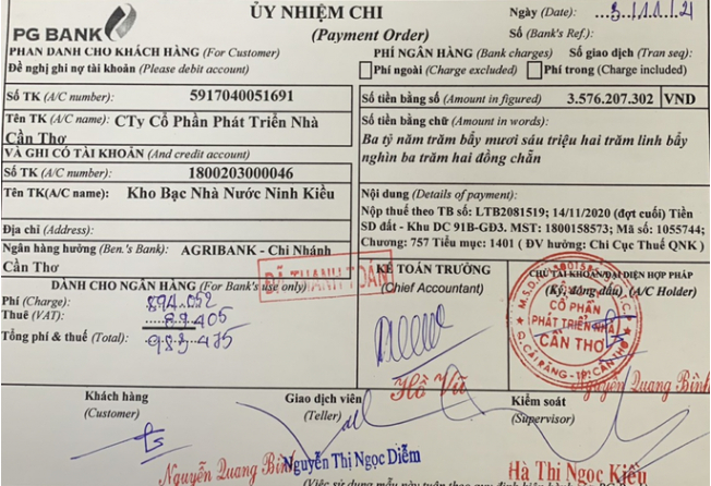 Lãnh đạo Công ty CP Phát triển nhà Cần Thơ đành phải nộp số tiền mà đáng ra mình đã được khấu trừ từ lâu