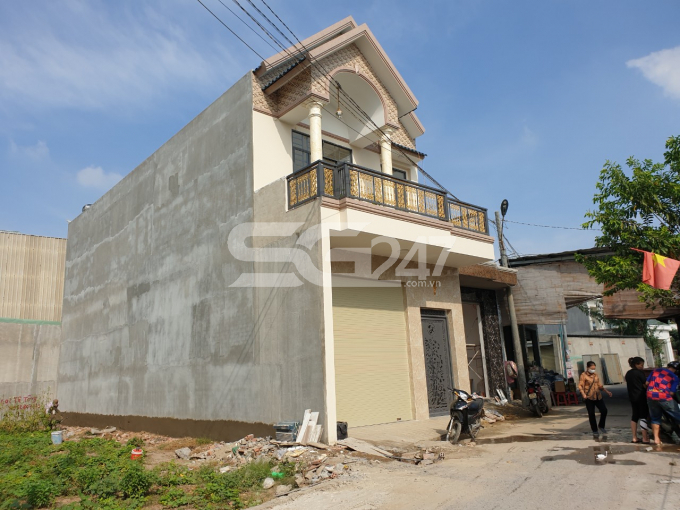 Tờ 67 thửa 31, hình ảnh căn nhà 1 trệt, 1 lầu được xây dựng xong gần đây trên thửa đất được quy hoạch đất phát triển hạ tầng