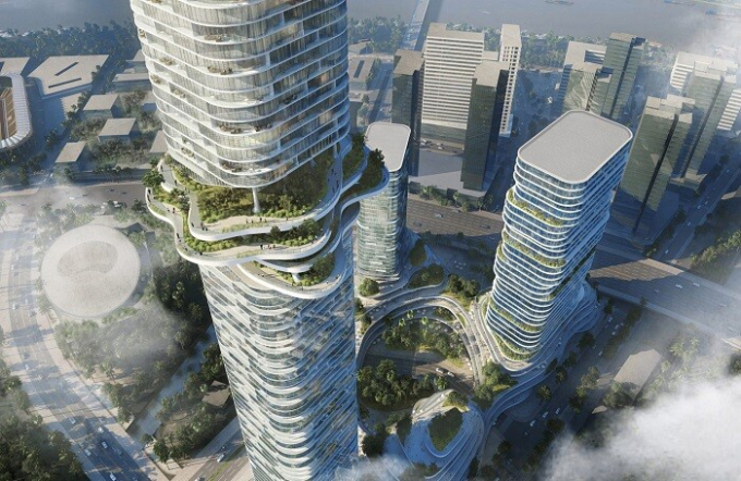 Phối cảnh tòa tháp 88 tầng Empire 88 Tower trong dự án Empire City Đ.S