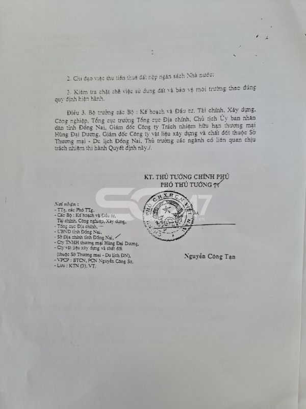 Quyết định cho công ty Hùng Đại Dương thuê đất (trang 2)
