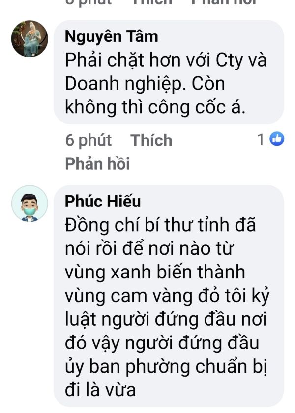 Tài khoản Phúc Hiếu bình luận, thể hiện quan điểm sau khi biết được tin tức