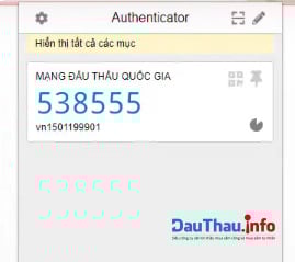 Mở ứng dụng Google Authenticator trên máy tính để lấy mã OTP