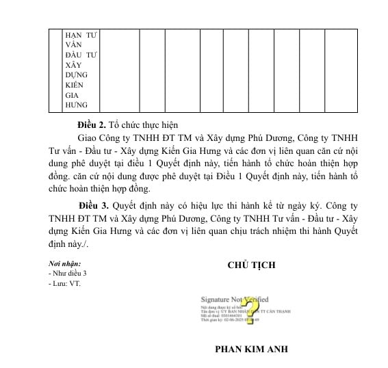 Duy nhất Công ty Kiến Gia Hưng tham gia và trúng thầu. Nguồn: MSC