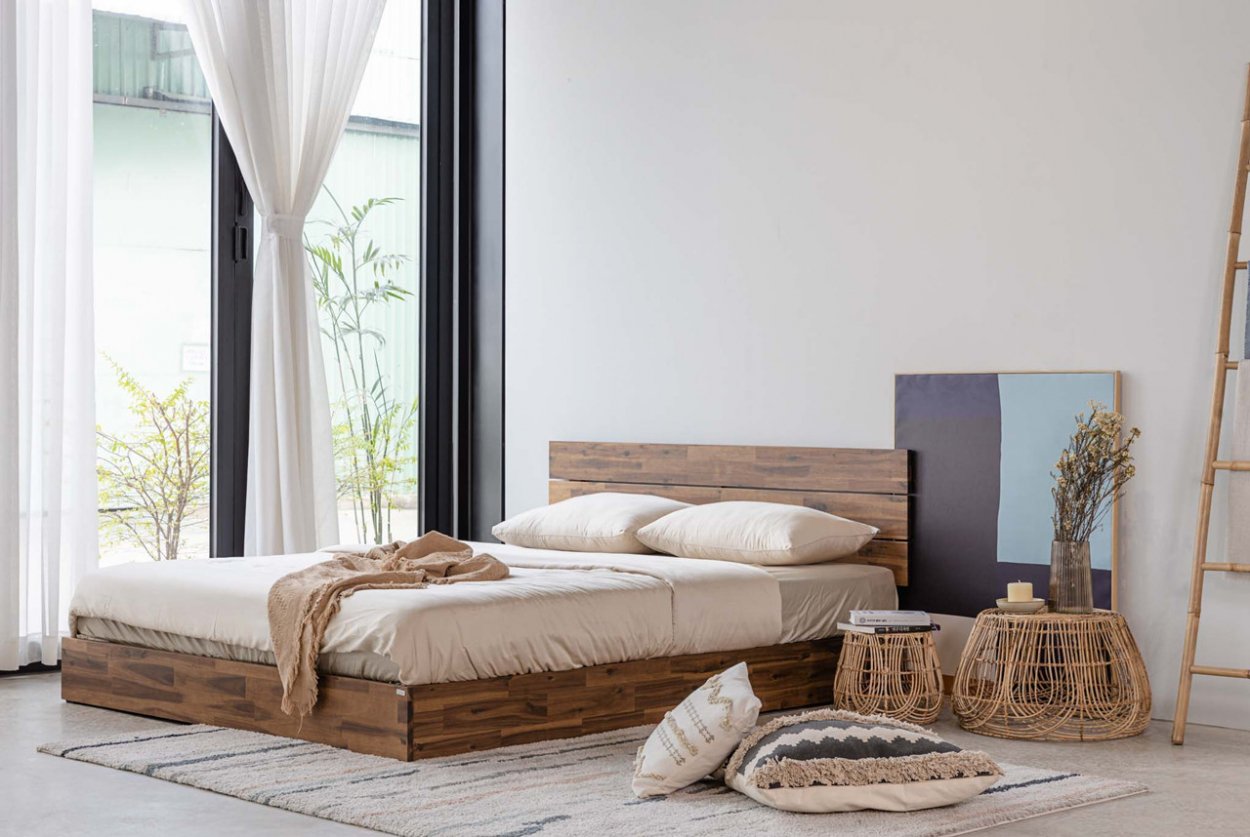 5 mẫu giường ngủ gỗ tự nhiên đẹp phù hợp với nhiều không gian