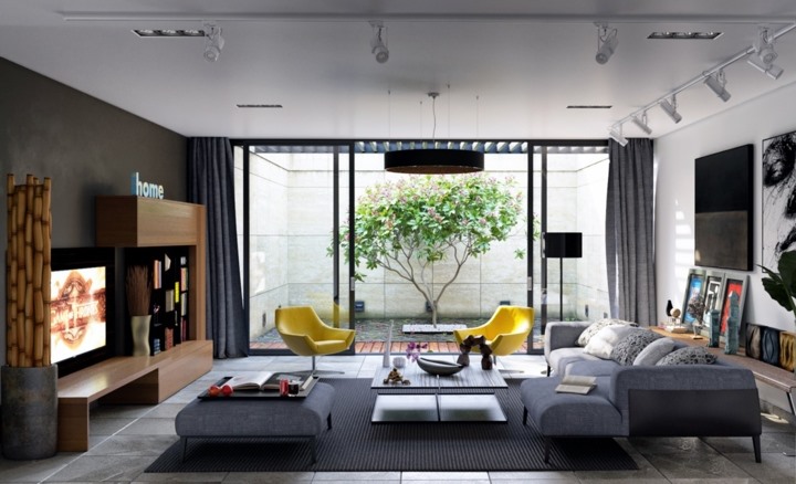 Kết hợp thêm một số chiếc ghế sofa đơn cũng là ý tưởng hay cho căn hộ có nội thất giá rẻ