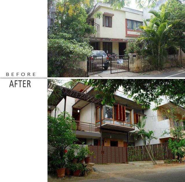 Ngôi nhà hai tầng ở Ấn Độ trước và sau khi được cải tạo