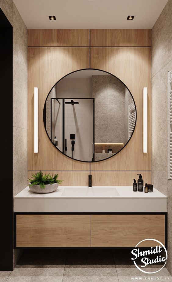 Gương phòng tắm với phong cách tối giản phù hợp với nhiều không gian