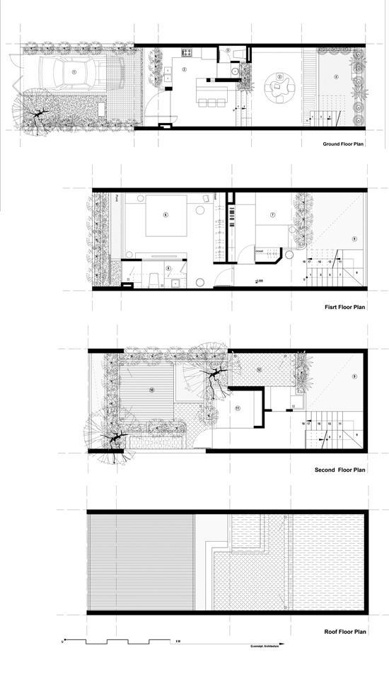 Bản vẽ mặt bằng ngôi nhà của Q Concept.
