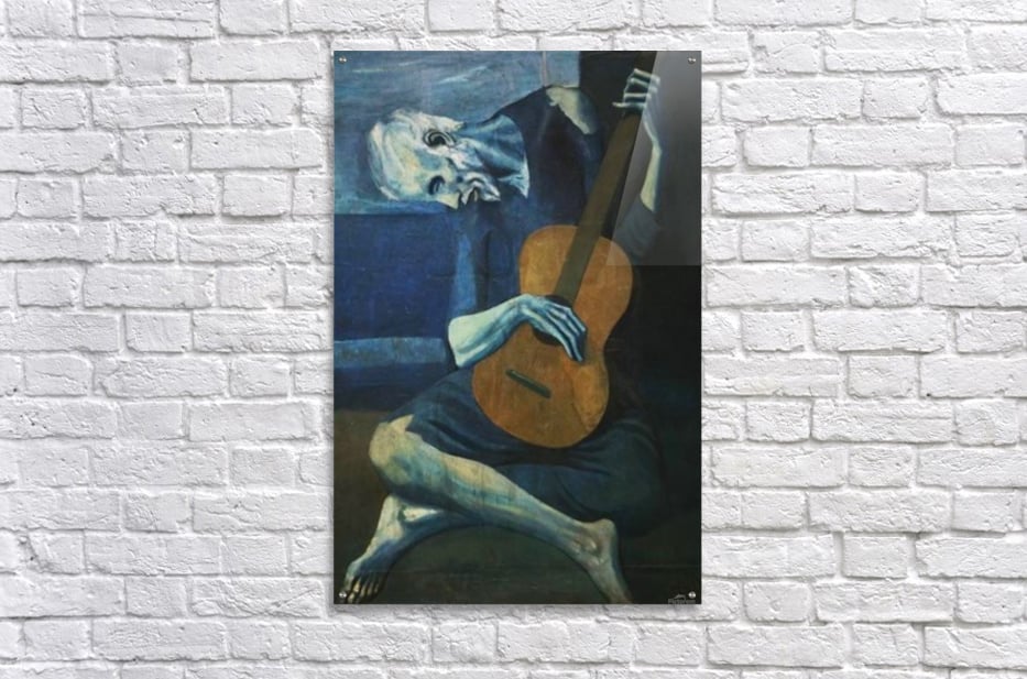 Tranh chép có bản quyền bức Nhạc công guitar già của Picasso có bán tại HomeAZ.vn (ảnh minh họa)