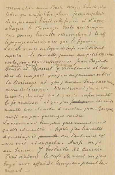 Bức thư Vincent Van Gogh gửi cho người bạn Eugene Boch vào ngày 2 tháng 10 năm 1888