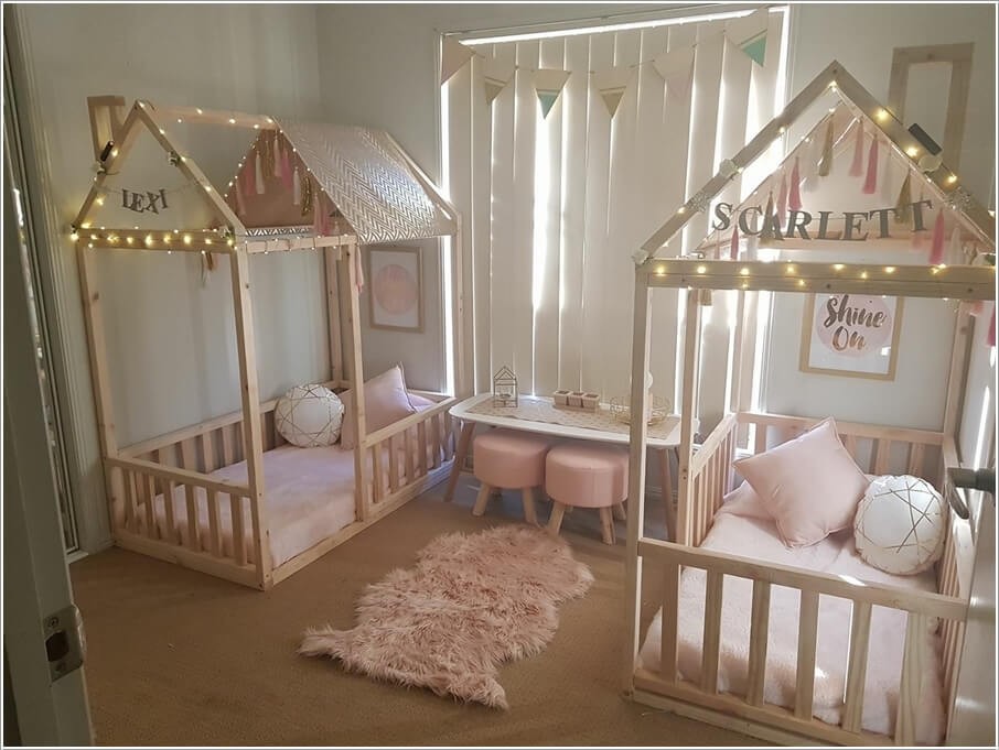 Giường ngủ trẻ em - giường đơn có cấu tạo như một ngôi nhà. (ảnh minh họa)