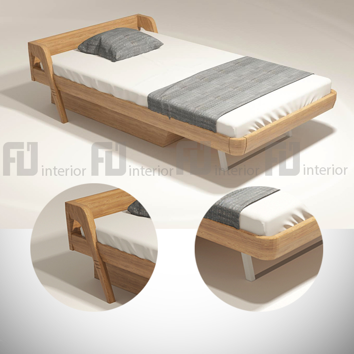 Giường ngủ Deluxe 1m2 - chất liệu gỗ tự nhiên thân thiện với môi trường