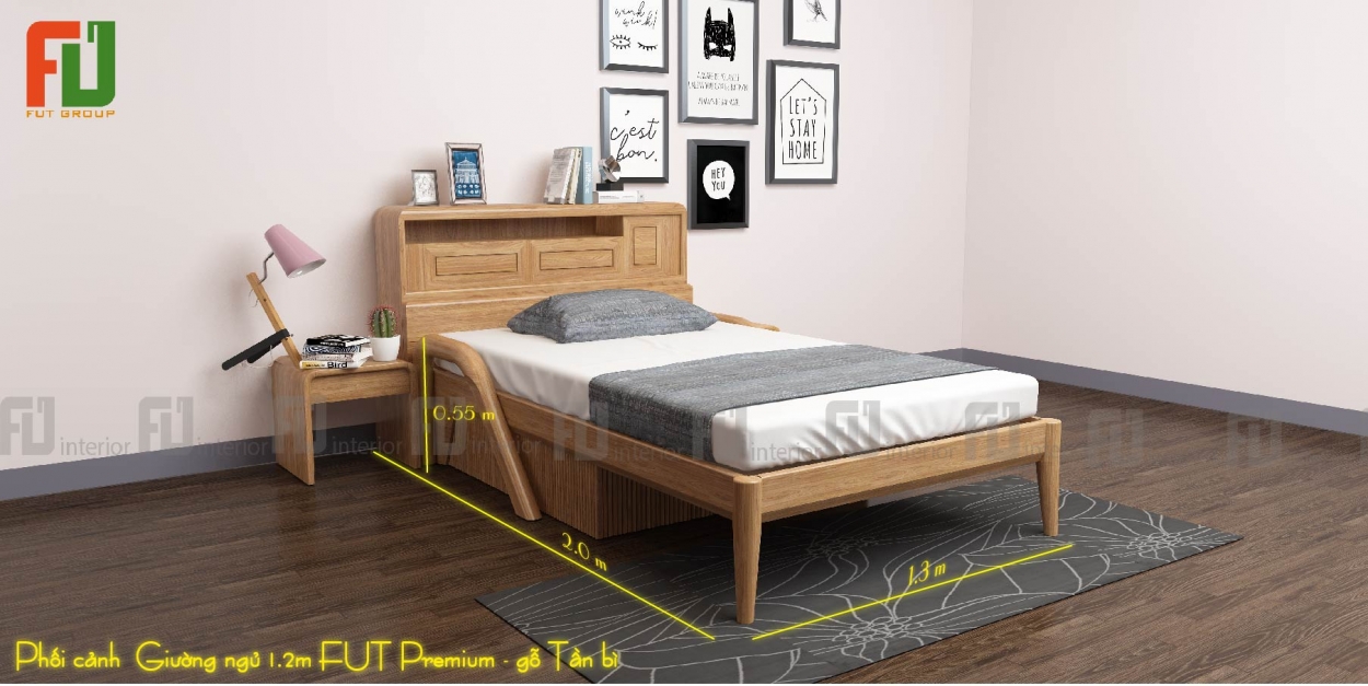 Thiết kế giường nâng hạ thông minh ẩn tủ Premium.