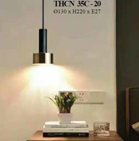 Đèn Thả Hiện Đại - Đèn Chao Xi Vàng Đuôi Đen mã THCN35C