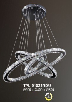 Đèn chùm nhập khẩu nạm pha lê 3 tầng tròn mã TPL-91023 - Giá:3.150.000 đ