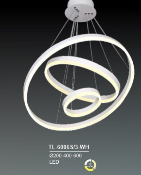 Đèn chùm thả bàn ăn hiện đại 3 tầng vòng tròn mã TL6006 - Giá:2.700.000 đ