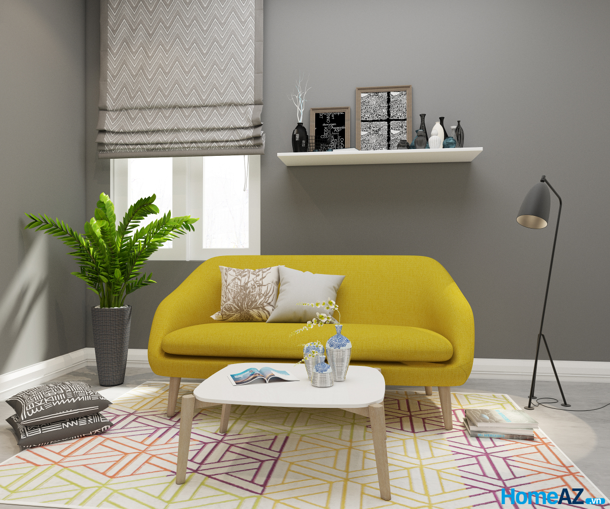 Ghế sofa băng Orinoco là một thiết kế khá thân thiện với người nhìn, với màu vàng trẻ trung tươi tắn.