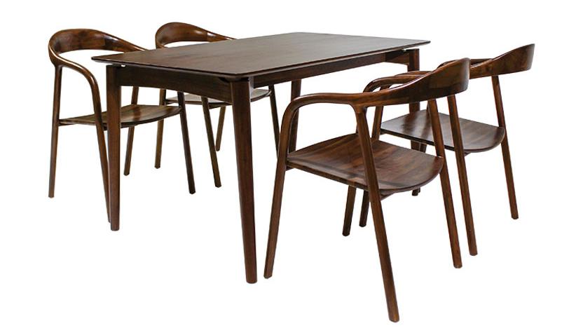 Bộ bàn ăn 4 ghế gỗ óc chó SONA | HomeAZ.vn