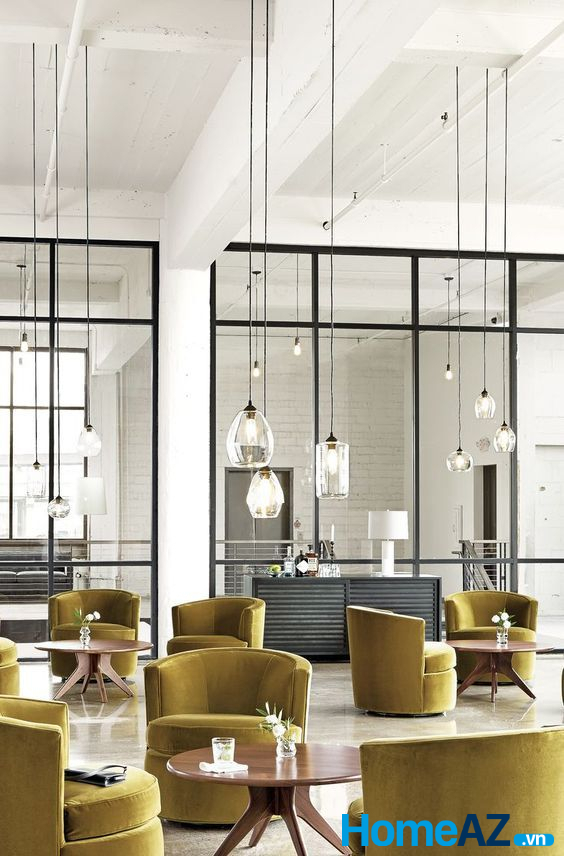Đèn thả hiện đại là loại đèn thả quán cafe giúp cho không gian của các quán cà phê, nhà hàng trở nên trang trọng hơn.