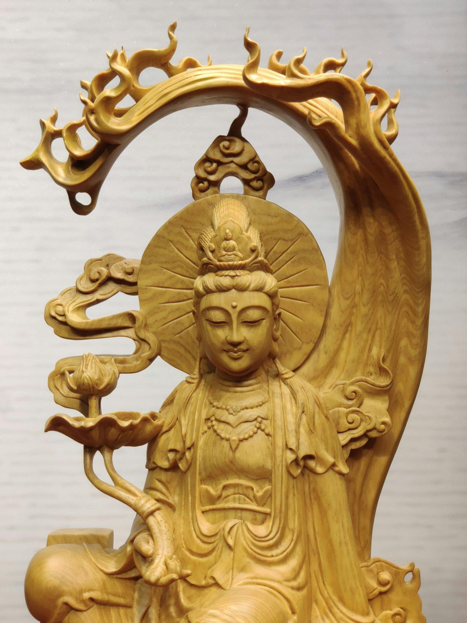Tượng Phật Bà Quan Âm Bằng Gỗ Pơ-mu Cao Cấp | HomeAZ.vn