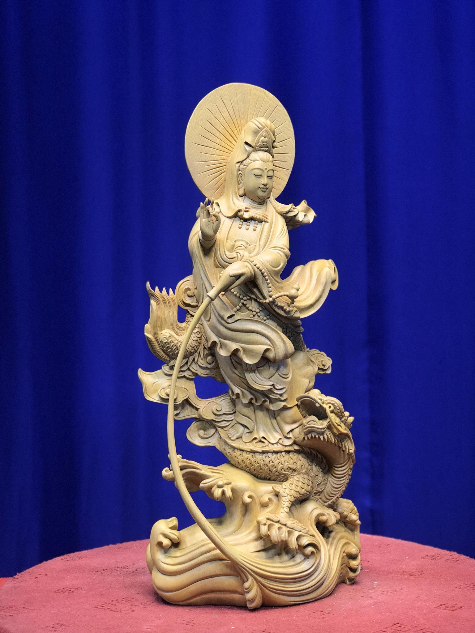 Tượng Phật Quan Âm Bằng Gỗ Đứng Rồng | HomeAZ.vn