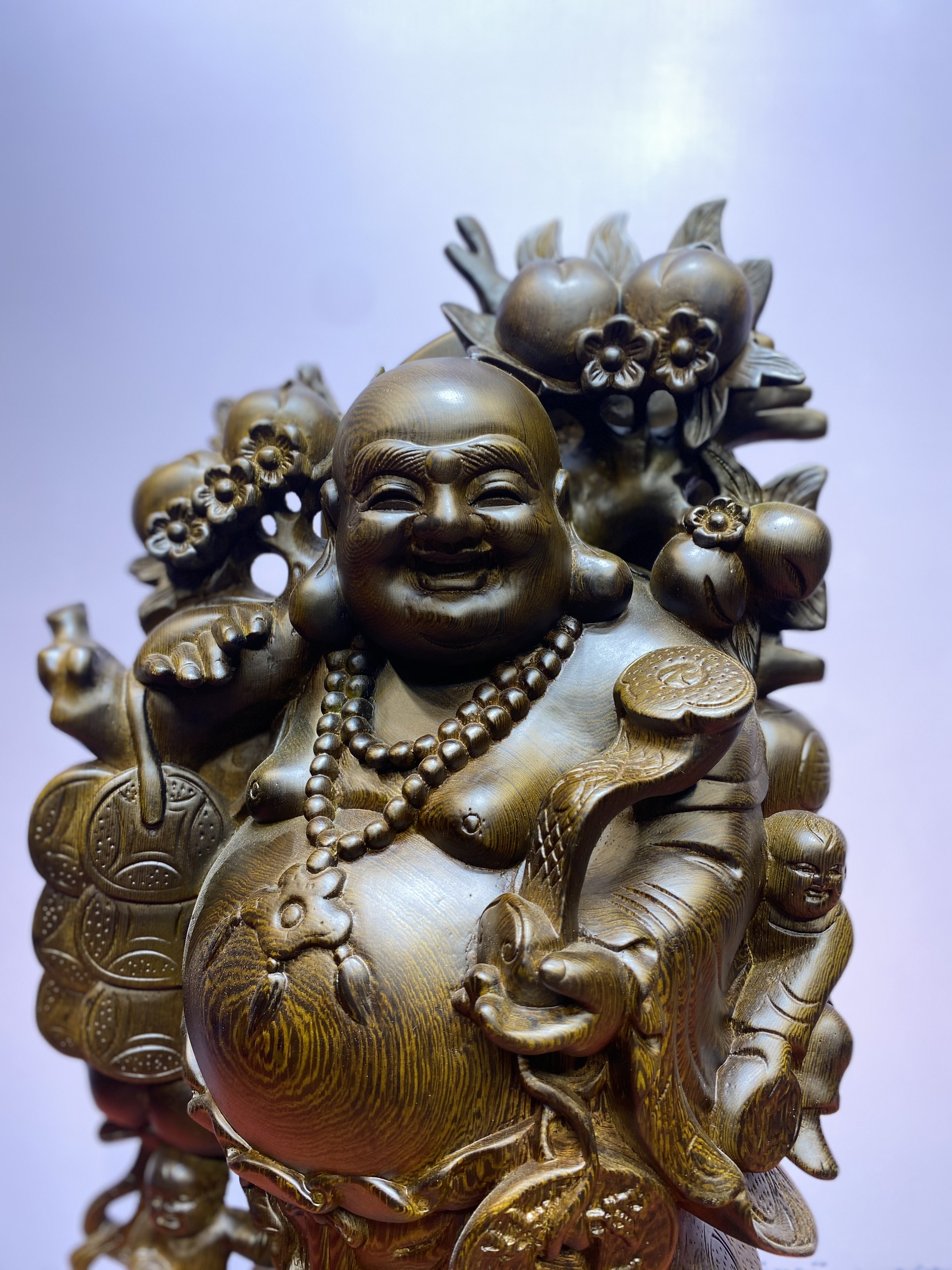 Tượng Phật Di Lặc Ngũ Phúc Vạn Sự Như Ý Gỗ Mun | HomeAZ