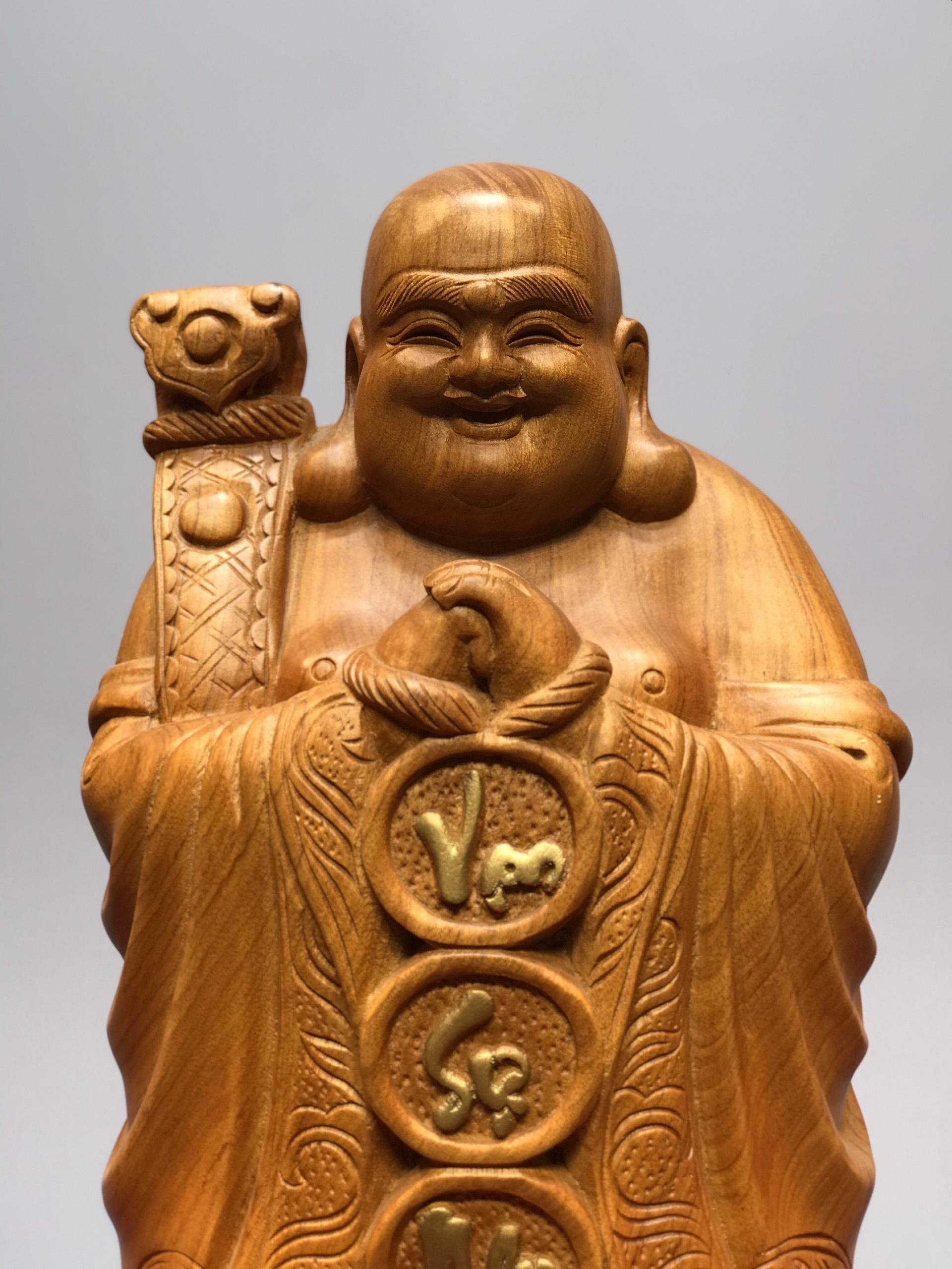 Tượng Phật Di Lặc Gỗ Hương -Tượng Di Lặc Chúc Phúc 50cm