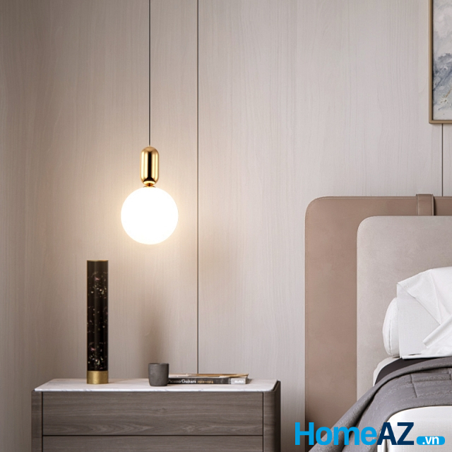 Mẫu đèn thả trang trí phòng ngủ hình khối cầu theo phong cách hiện đại