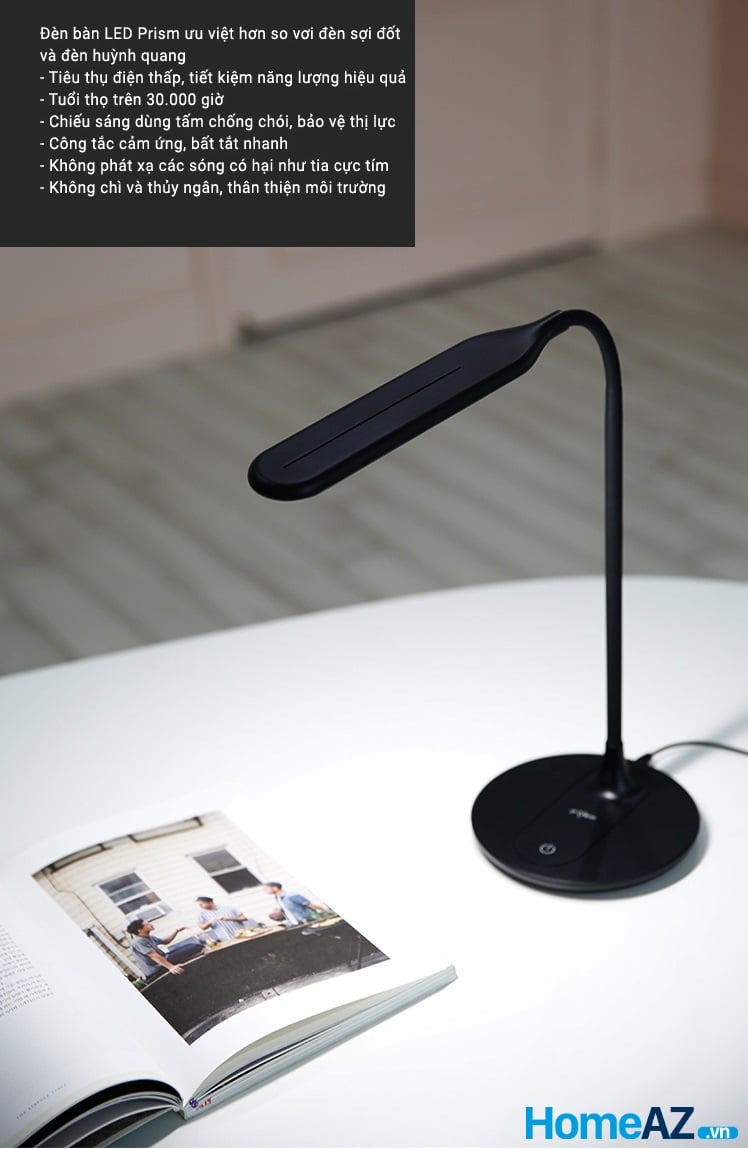 Đèn bàn LED - Đèn học LED màu đen Prism Hàn Quốc PL-250BK. Giá bán: 480.000 đ