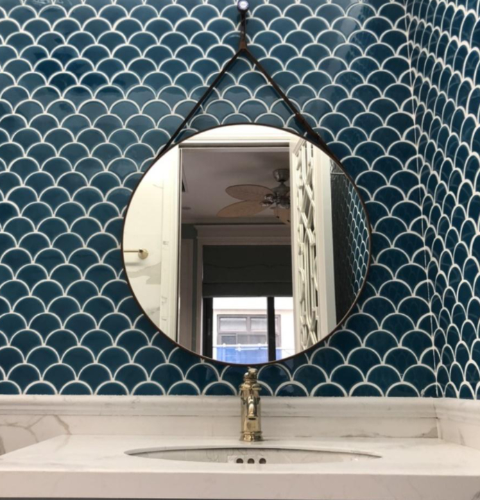 Gương Tròn Treo Tường - Gương Treo Dây Da Phòng Tắm | HomeAZ.vn