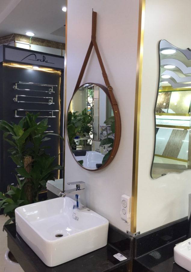 Gương Tròn Dây Da Treo Tường Phòng Tắm Giá Rẻ Mã G113 | HomeAZ.vn