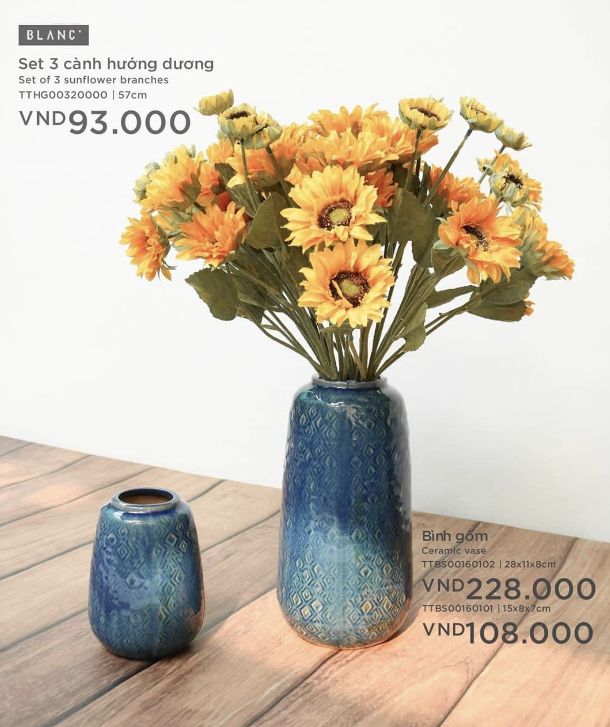 Bình Sứ Cắm Hoa Đẹp - Giá Rẻ Men Thoi Màu Xanh | HomeAZ.vn