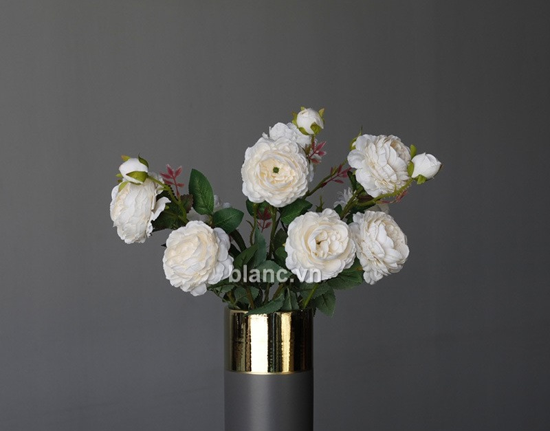 Cành Hoa Mẫu Đơn 63cm - Hoa Giả Trang Trí Bàn Làm Việc |HomeAZ.vn