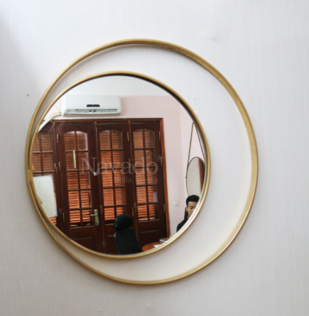 Gương Khung Inox Mạ Vàng Đồng Trang Trí Phòng Khách | HomeAZ.vn