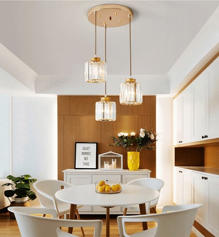 Lựa chọn đèn thả bàn ăn phù hợp với thiết kế phòng bếp